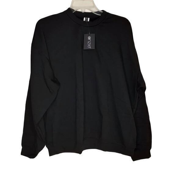 NEW Onzie x Revolve Boyfriend Sweatshirt Black Knit - Picture 3 of 7